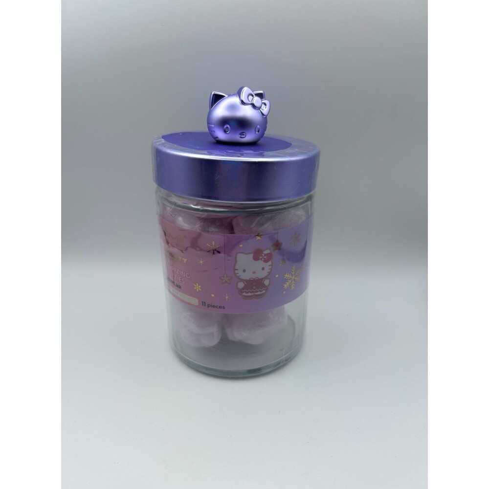The Crème Shop x Hello Kitty & Friends Moisturizing Bath Fizzies Jar 11 Pcs New